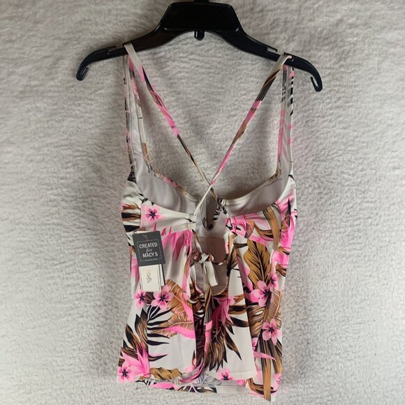 Salt + Cove Tankini Top Women's Medium Multicolor Tropical Stretch V-Wire S9454 - Picture 7 of 8